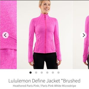Lululemon Define Jacket Heathered Paris Pink- Sz 4